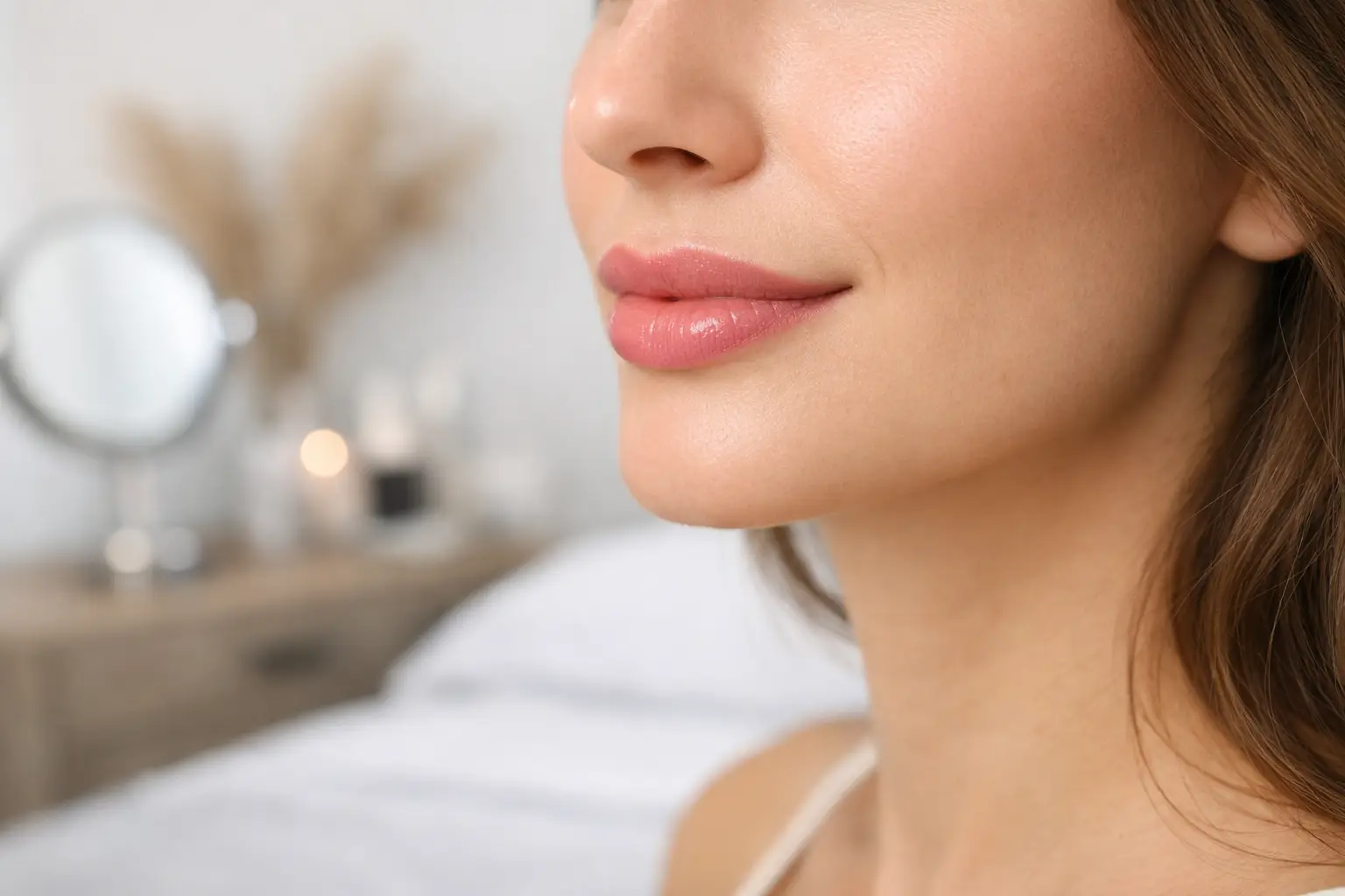 A Lip Blush Healed Results Example at 6 Weeks